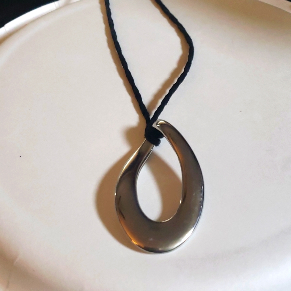 Pretty Lia Sophia silver and black necklace
